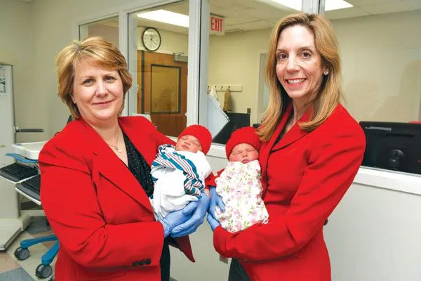 Babies in red