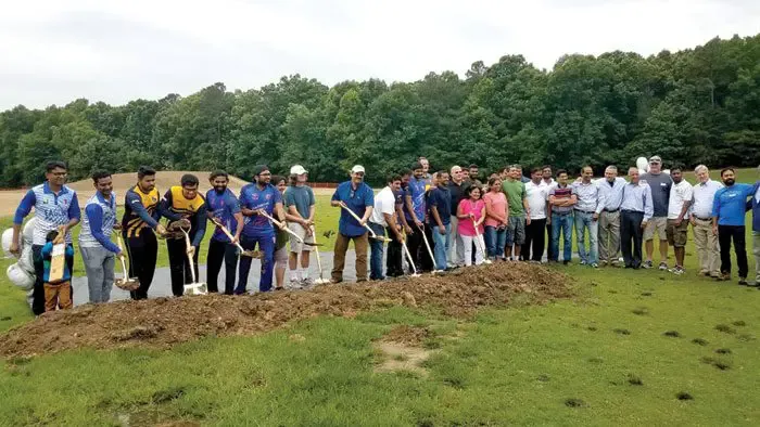 Cricket field taking shape