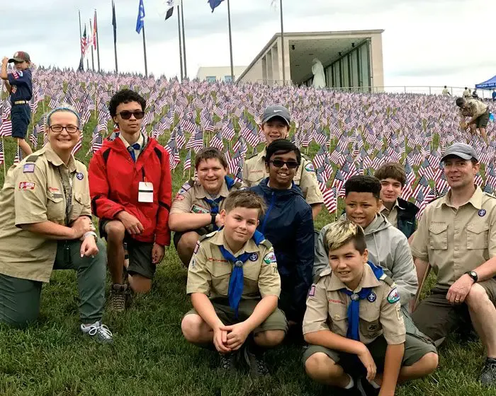 Henrico scouts place flags on "Hill of Heroes"