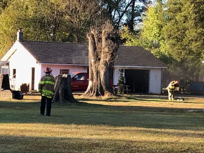 Varina garage catches fire