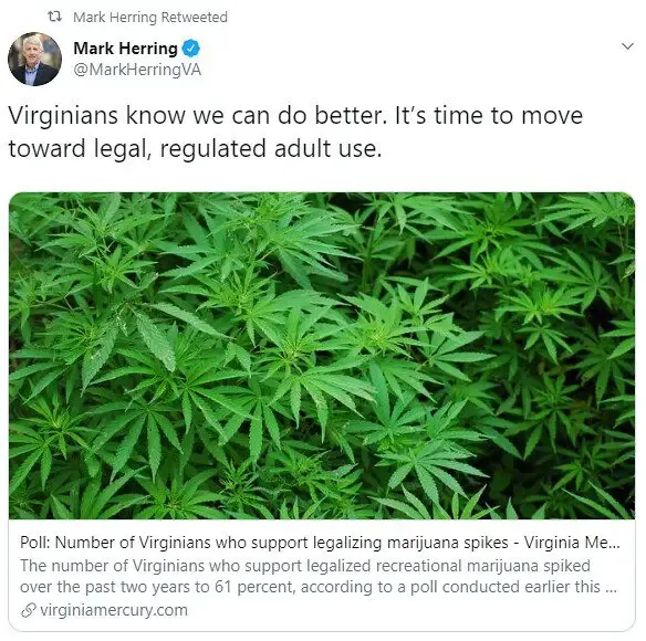 Virginia prosecuted 46,000+ marijuana cases in 2018