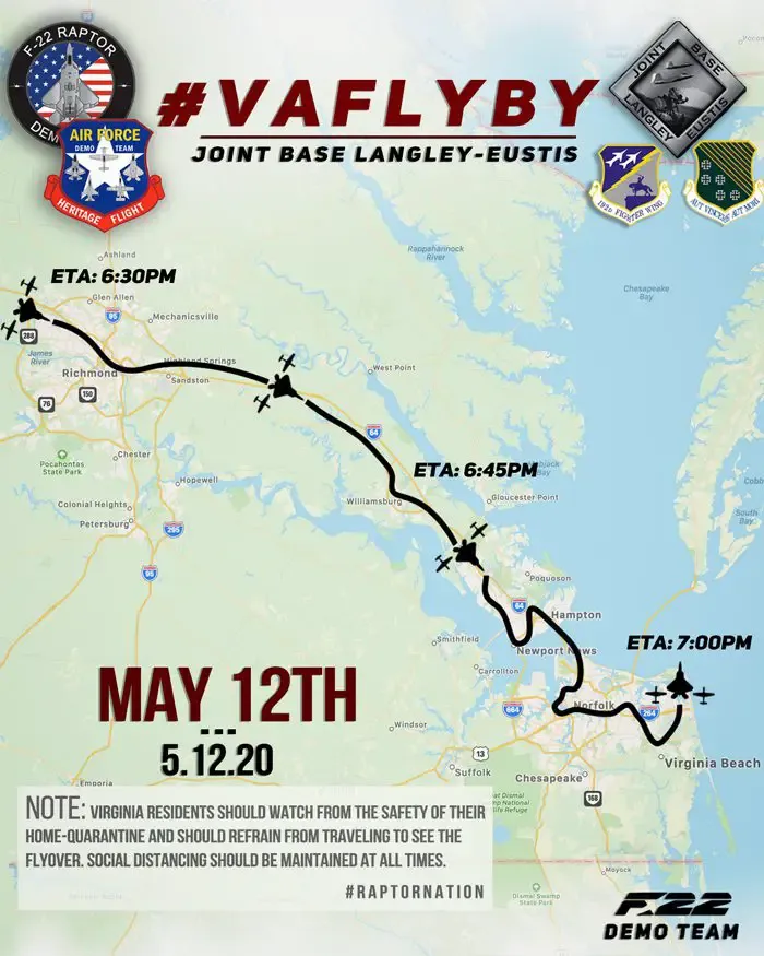 Air Force flyover scheduled May 12 at 6:30 p.m.