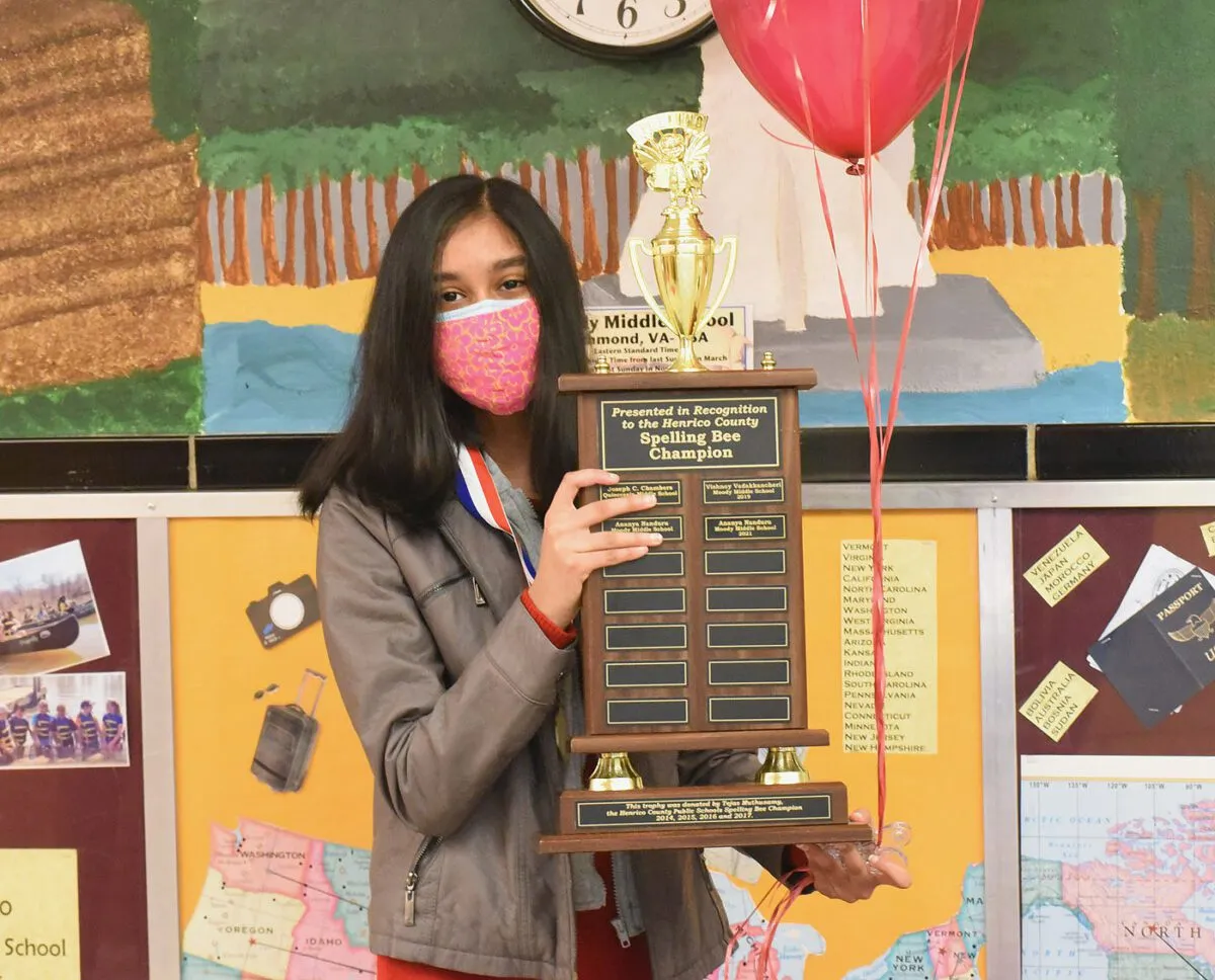 Moody MS 8th-grader wins spell-off to repeat as HCPS Spelling Bee champ