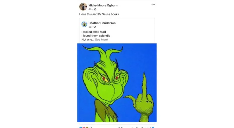 Henrico School Board member shares offensive Dr. Seuss Facebook post, then deletes and apologizes for it