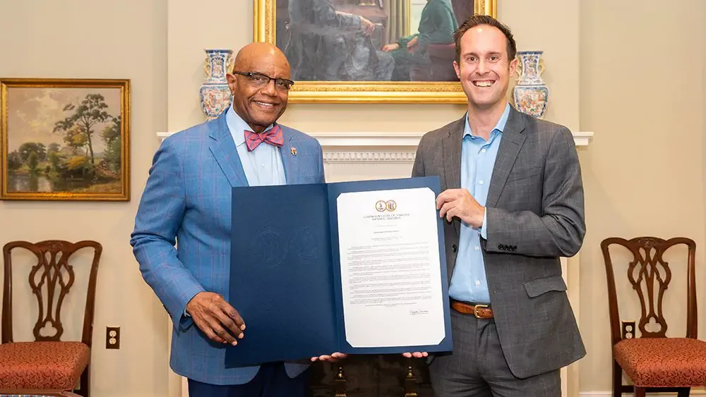 Outgoing University of Richmond President Ronald Crutcher receives Va. House joint resolution