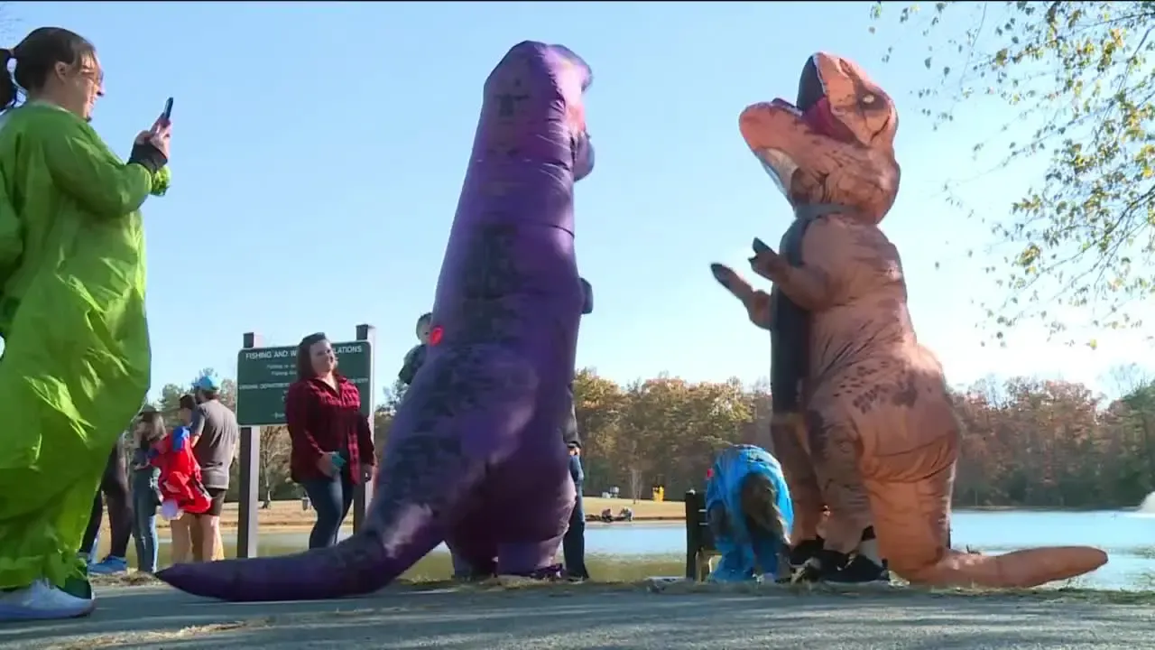 Terror of T-Rexes traversing Henrico park is 'perfect way to end the weekend'