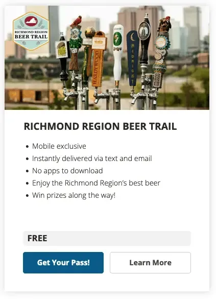 Richmond Beer Trail passport offers prizes for check-ins